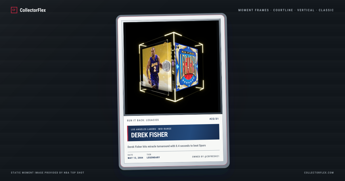 Derek Fisher in a CollectorFlex Moment Frame