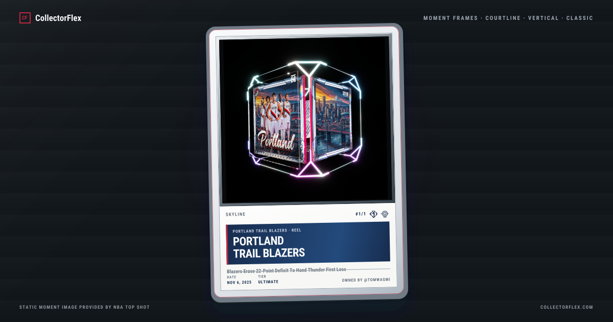 Portland Trail Blazers in a CollectorFlex Moment Frame