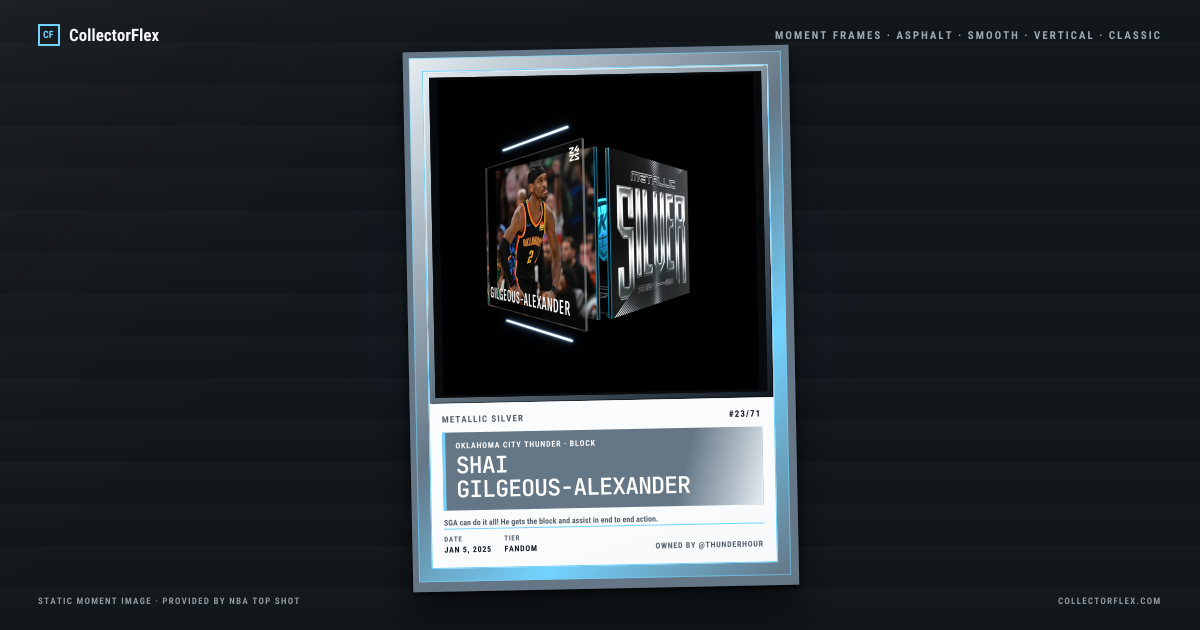 Shai Gilgeous-Alexander in a CollectorFlex Frame