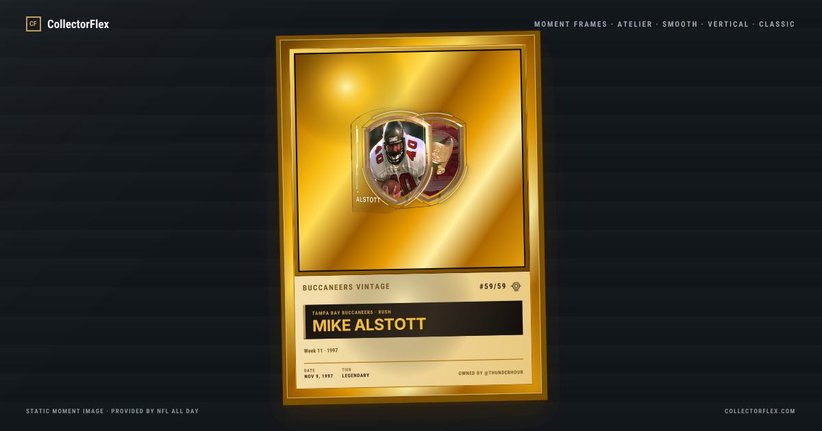 Mike Alstott in a CollectorFlex Frame