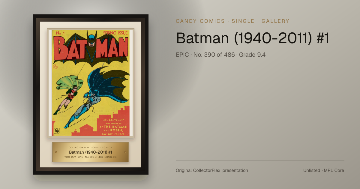 Batman (1940-2011) #1 in a CollectorFlex Frame