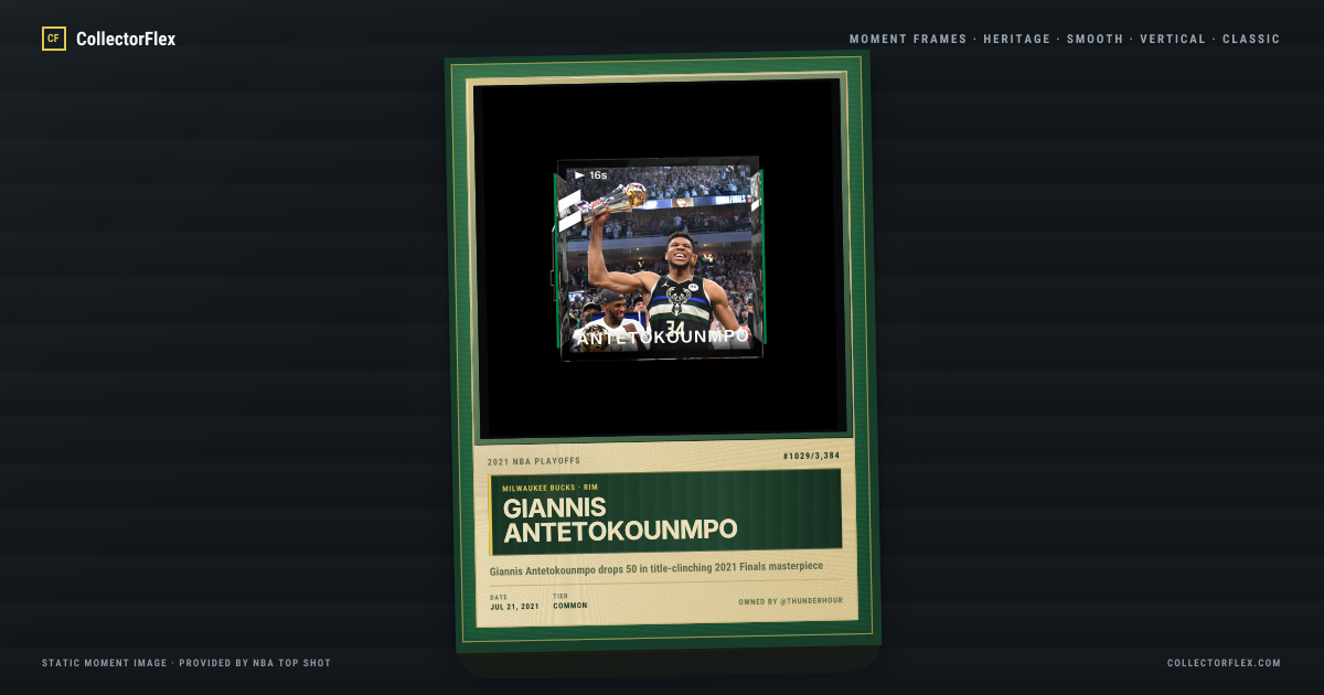 Giannis Antetokounmpo in a CollectorFlex Frame
