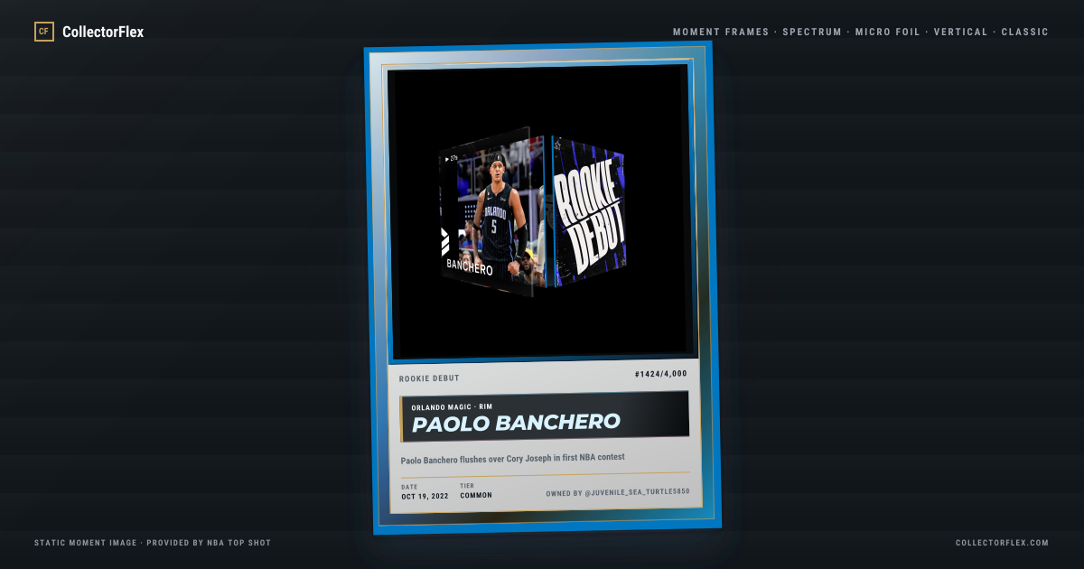 Paolo Banchero in a CollectorFlex Frame