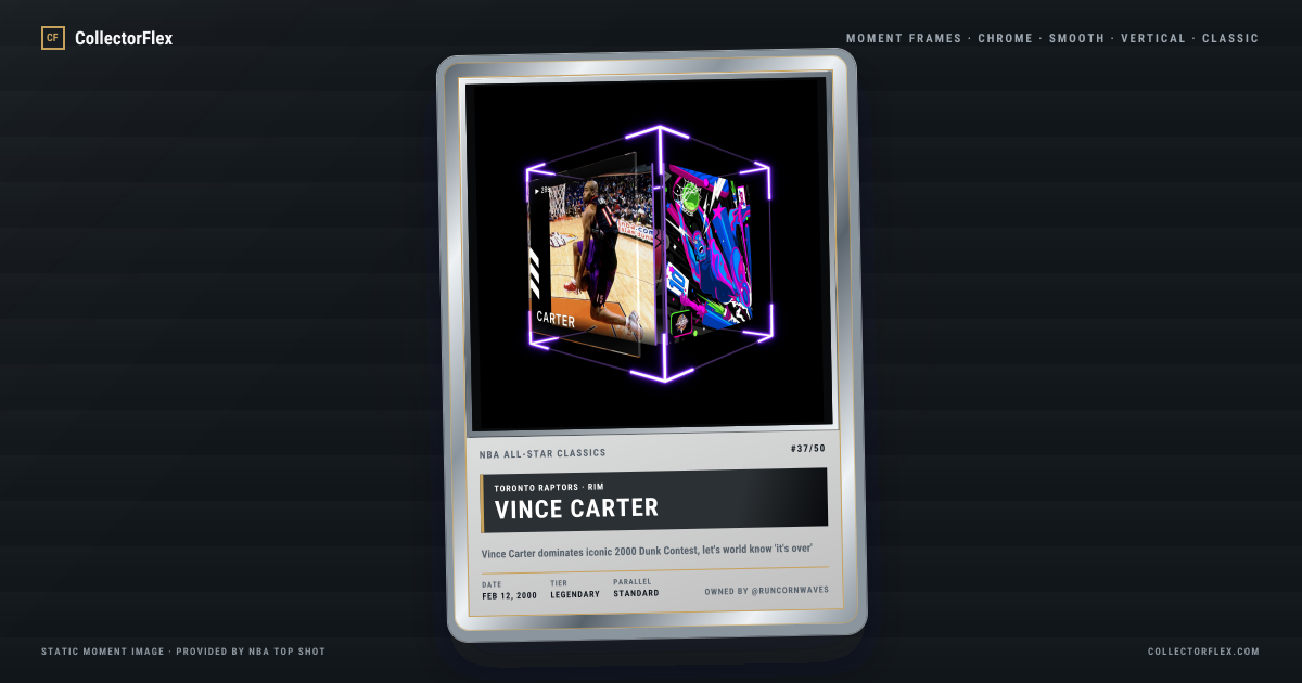 Vince Carter 2000 Slam Dunk Contest: “It’s over” in a CollectorFlex frame